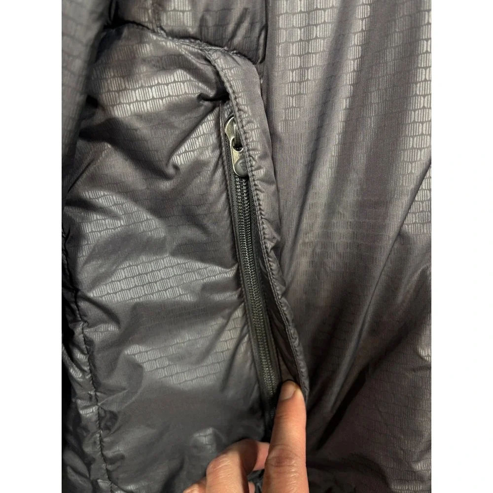 The‎ North Face Mens XL Gray Full Zip Ripstop Puffer Jacket Fleece Lined Collar
